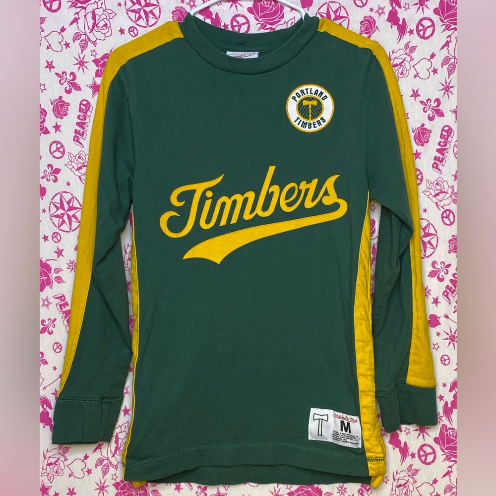 Portland Timbers long sleeve sweatshirt, green with yellow details, size medium